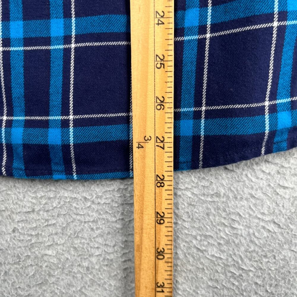 Duluth Trading Co Long Sleeve Button Down Shirt Womens Large Blue Plaid Roll Tab - Picture 13 of 15